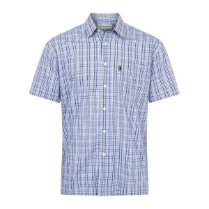 mens-short-sleeve-checkered-pattern-country-casual-shirt