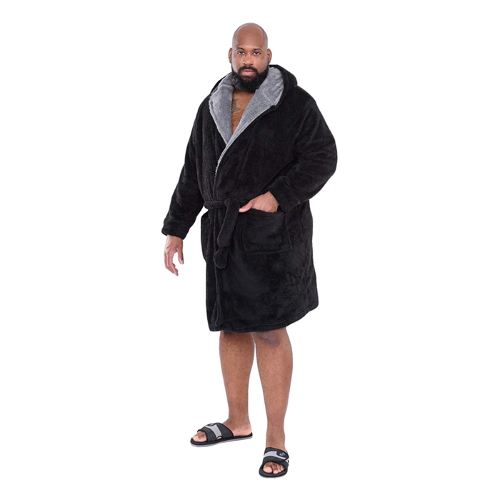 Mens Dressing Gown Kingsize Big Soft Plush Robe Fleece